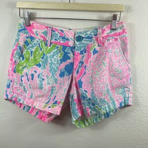 Lilly Pulitzer Women's‎ Size 0 Callahan Shorts Lets Cha Cha Coral Chino preppy